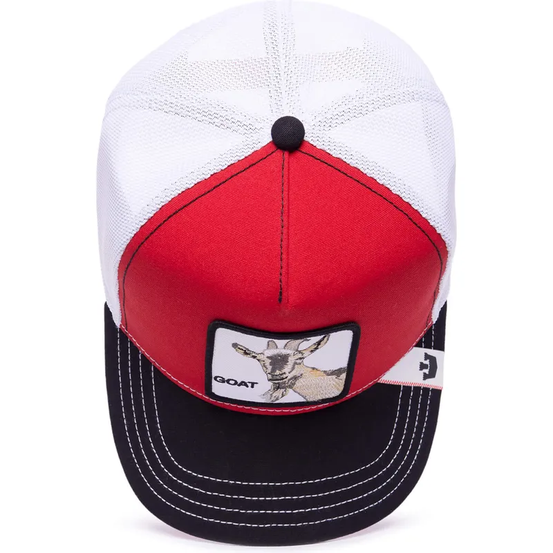 cappellino-trucker-rosso-bianco-e-nero-capra-goat-mv-butter-the-farm-mvp-di-goorin-bros