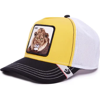 Cappello trucker giallo, bianco e nero leone King MV Lion The Farm MVP di Goorin Bros.