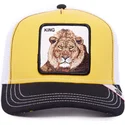 cappello-trucker-giallo-bianco-e-nero-leone-king-mv-lion-the-farm-mvp-di-goorin-bros