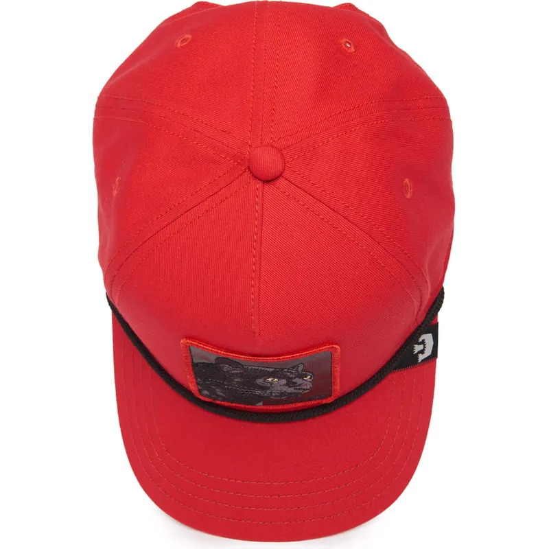 cappellino-visiera-curva-rosso-snapback-pantera-panther-100-the-farm-all-over-canvas-di-goorin-bros