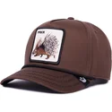 cappellino-visiera-curva-marrone-snapback-porcospino-prick-porcupine-100-the-farm-all-over-canvas-di-goorin-bros