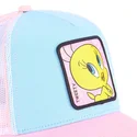 cappellino-trucker-blu-bianco-e-rosa-tweety-loo8-twe1-looney-tunes-di-capslab