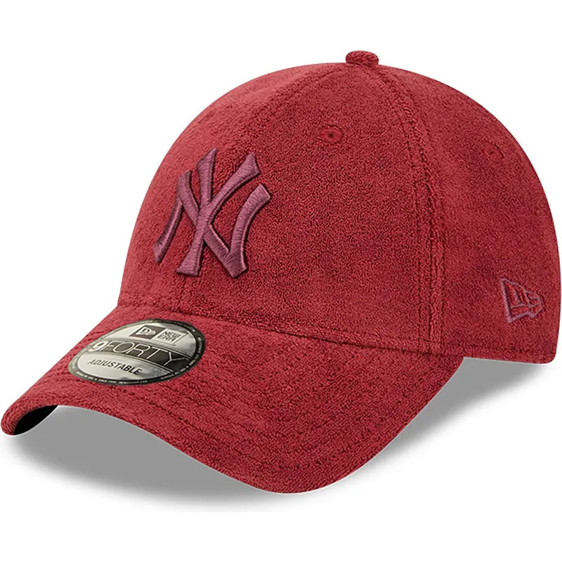 cappelli-curva-rosso-cinghia-regolabile-9forty-towelling-dei-new-york-yankees-mlb-di-new-era