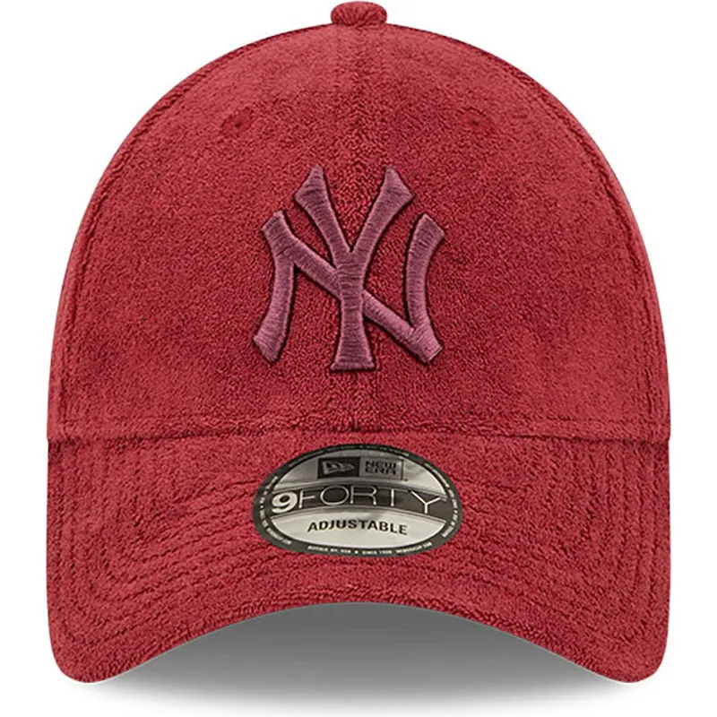 cappelli-curva-rosso-cinghia-regolabile-9forty-towelling-dei-new-york-yankees-mlb-di-new-era