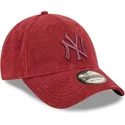new-era-curved-brim-red-logo-9forty-towelling-new-york-yankees-mlb-red-adjustable-cap