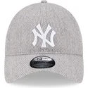 cappellino-grigio-curvo-regolabile-9twenty-herringbone-dei-new-york-yankees-mlb-di-new-era