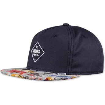 Cappello snapback piatto blu navy Rubber Aztek di Djinns