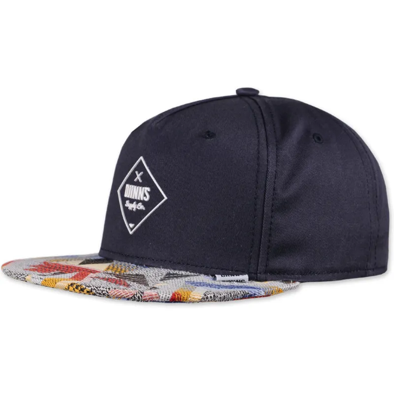 cappello-piatto-blu-marino-snapback-rubber-aztek-di-djinns