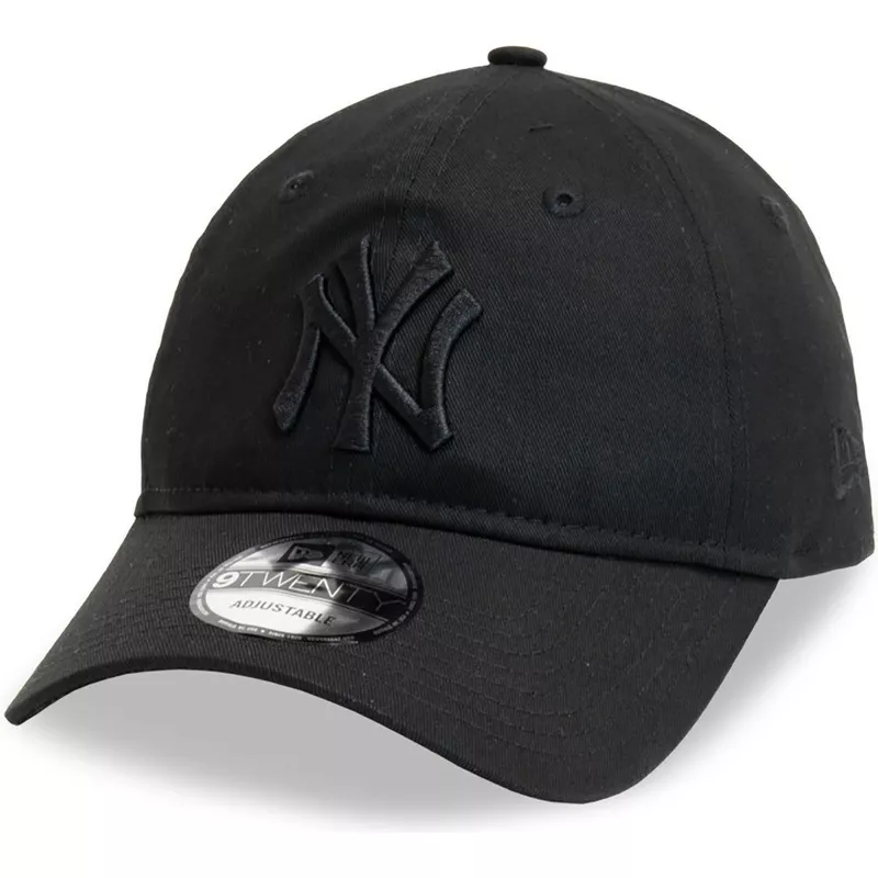 new-era-curved-brim-black-logo-9twenty-league-essential-new-york-yankees-mlb-black-adjustable-cap
