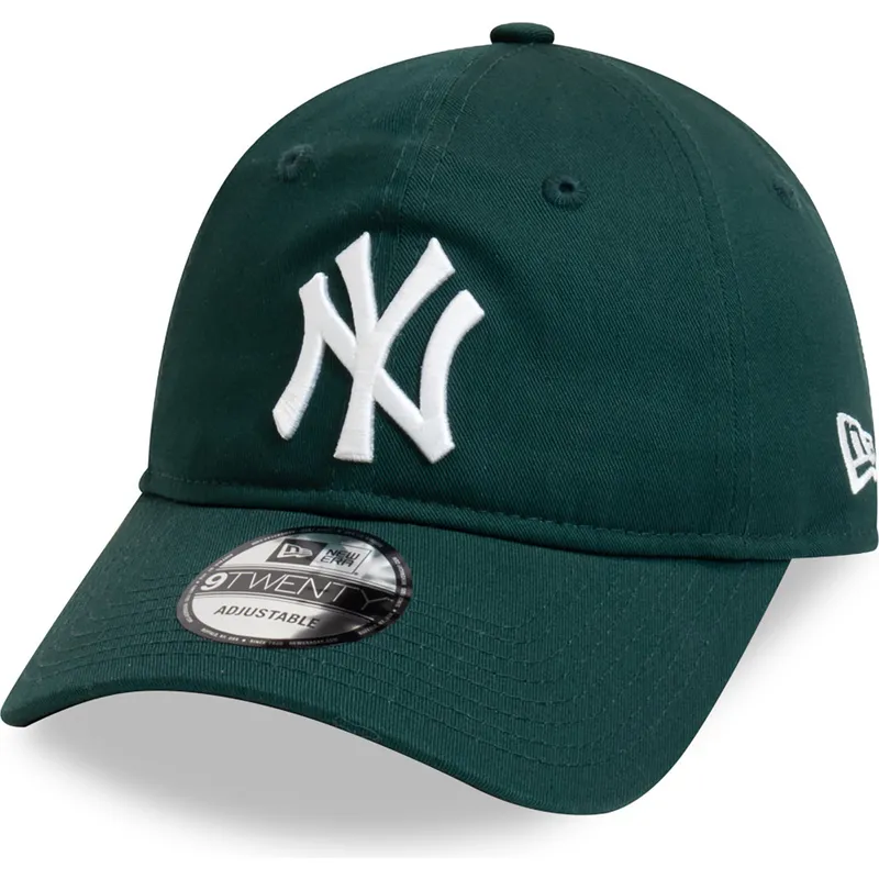 cappellino-con-visiera-curva-verde-scuro-regolabile-9twenty-league-essential-di-new-york-yankees-mlb-di-new-era