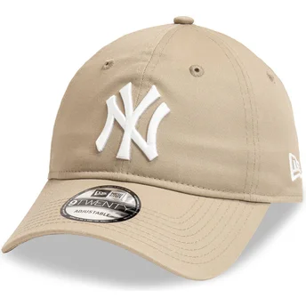 Cappellino visiera curva marrone chiaro regolabile 9TWENTY League Essential di New York Yankees MLB di New Era