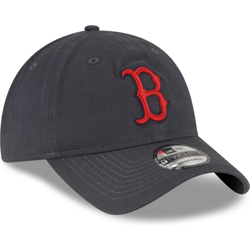 cappellino-curvo-grigio-regolabile-con-logo-rosso-9twenty-core-classic-dei-boston-red-sox-mlb-di-new-era