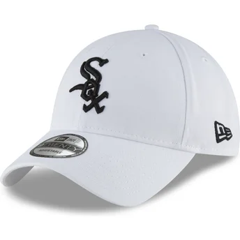 Cappellino curvo bianco regolabile con logo nero 9TWENTY Core Classic dei Chicago White Sox MLB di New Era