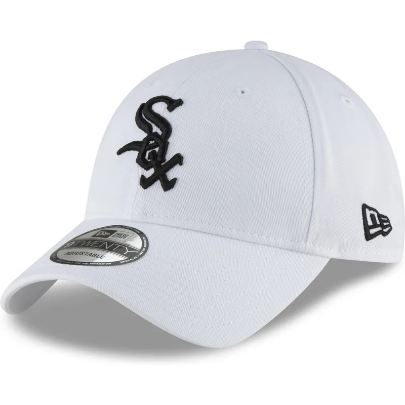 cappellino-curva-bianco-regolabile-con-logo-nero-9twenty-core-classic-di-chicago-white-sox-mlb-di-new-era