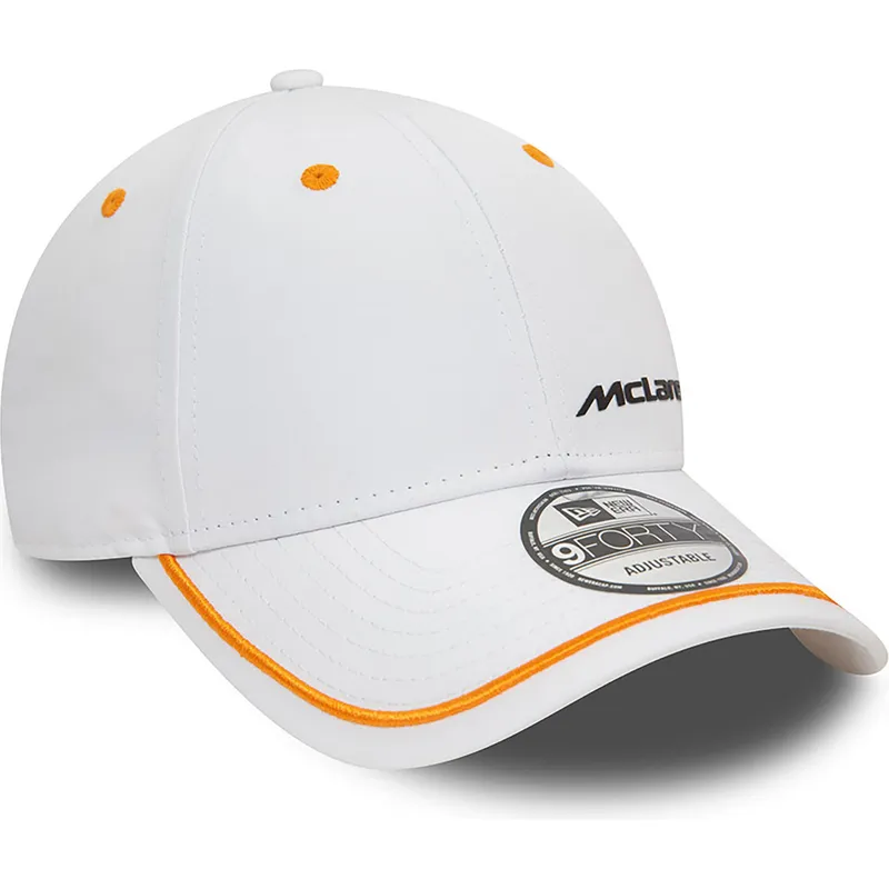 cappelli-curva-bianco-cinghia-regolabile-9forty-contrast-piping-dei-mclaren-racing-formula-1-di-new-era