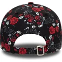 cappellino-curvo-nero-e-rosso-regolabile-9forty-floral-all-over-print-di-manchester-united-football-club-premier-league-di-new-e