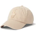 cappello-curvo-beige-regolabile-con-logo-beige-big-pony-chino-classic-sport-di-polo-ralph-lauren