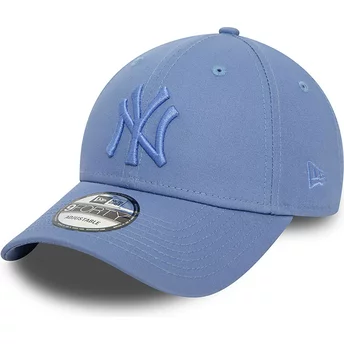New Era Curved Brim Blue Logo 9FORTY League Essential New York Yankees MLB Blue Adjustable Cap