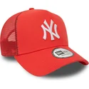 cappello-trucker-rosso-a-frame-league-essential-dei-new-york-yankees-mlb-di-new-era