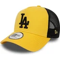 cappelli-curva-giallo-snapback-negro-a-frame-league-essential-dei-los-angeles-dodgers-mlb-di-new-era