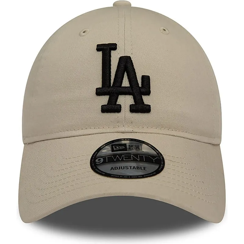 cappelli-curva-beige-cinghia-regolabile-negro-9twenty-league-essential-dei-los-angeles-dodgers-mlb-di-new-era