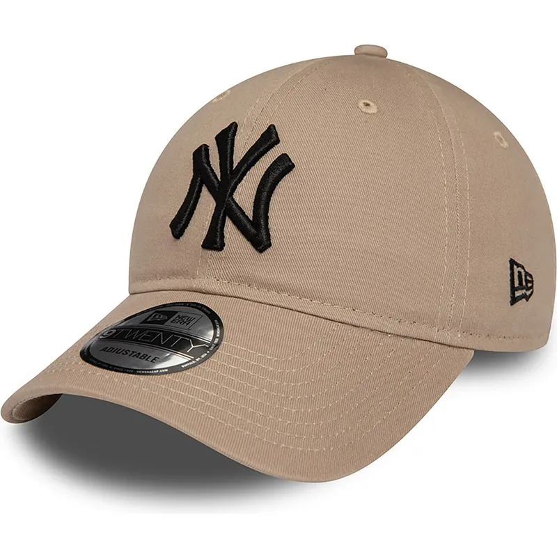 cappelli-curva-marrone-cinghia-regolabile-negro-9twenty-league-essential-dei-new-york-yankees-mlb-di-new-era