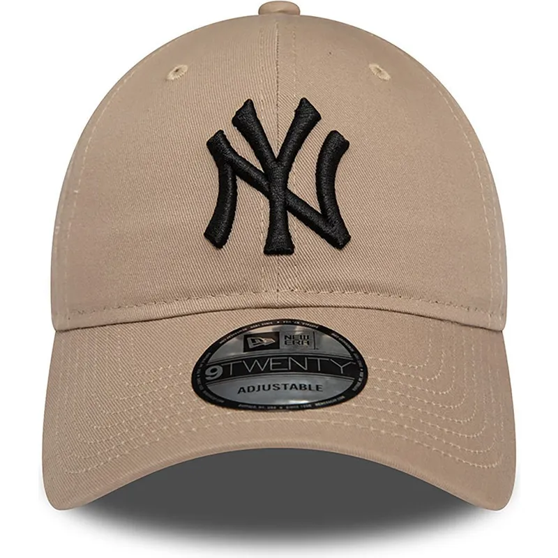 cappelli-curva-marrone-cinghia-regolabile-negro-9twenty-league-essential-dei-new-york-yankees-mlb-di-new-era