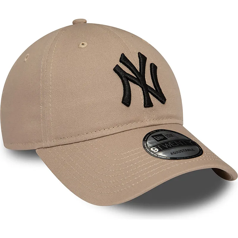 cappelli-curva-marrone-cinghia-regolabile-negro-9twenty-league-essential-dei-new-york-yankees-mlb-di-new-era