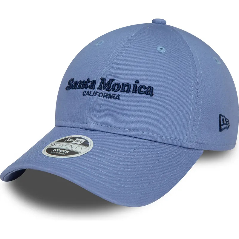 cappelli-curva-blu-cinghia-regolabile-9twenty-wordmark-dei-santa-monica-california-di-new-era