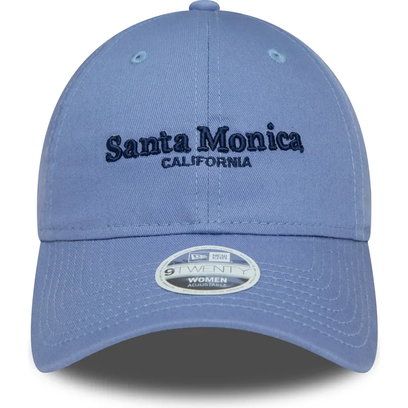 cappelli-curva-blu-cinghia-regolabile-9twenty-wordmark-dei-santa-monica-california-di-new-era