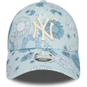 cappelli-curva-blu-cinghia-regolabile-9forty-floral-all-over-print-dei-new-york-yankees-mlb-di-new-era