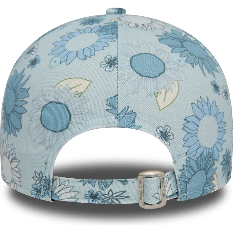 cappelli-curva-blu-cinghia-regolabile-9forty-floral-all-over-print-dei-new-york-yankees-mlb-di-new-era