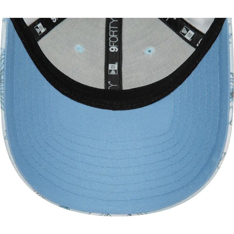 cappelli-curva-blu-cinghia-regolabile-9forty-floral-all-over-print-dei-new-york-yankees-mlb-di-new-era