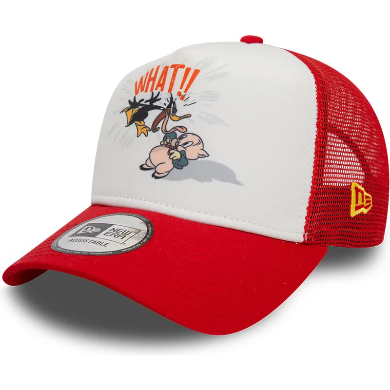 cappelli-curva-rosso-snapback-a-frame-character-dei-pato-lucas-y-porky-pig-looney-tunes-di-new-era