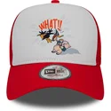 cappelli-curva-rosso-snapback-a-frame-character-dei-pato-lucas-y-porky-pig-looney-tunes-di-new-era