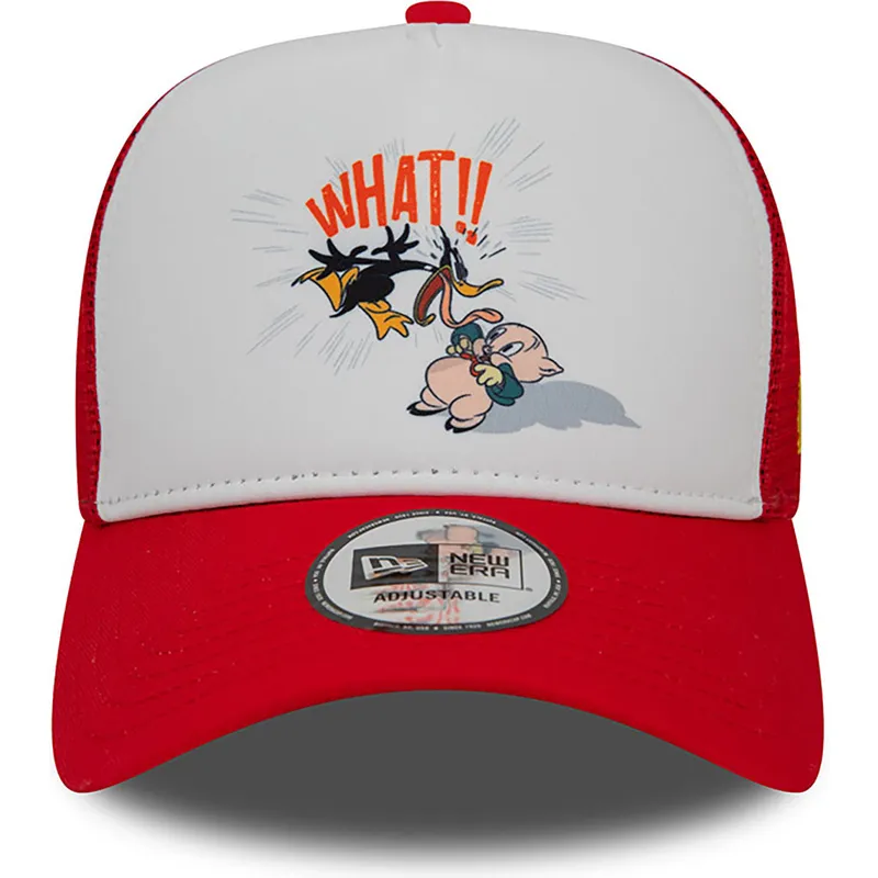 cappelli-curva-rosso-snapback-a-frame-character-dei-pato-lucas-y-porky-pig-looney-tunes-di-new-era