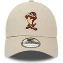 cappello-curvo-beige-regolabile-9forty-personaggio-del-diavolo-della-tasmania-looney-tunes-di-new-era