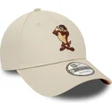cappello-curvo-beige-regolabile-9forty-personaggio-del-diavolo-della-tasmania-looney-tunes-di-new-era