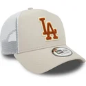 cappelli-curva-beige-snapback-marron-a-frame-boucle-dei-los-angeles-dodgers-mlb-di-new-era