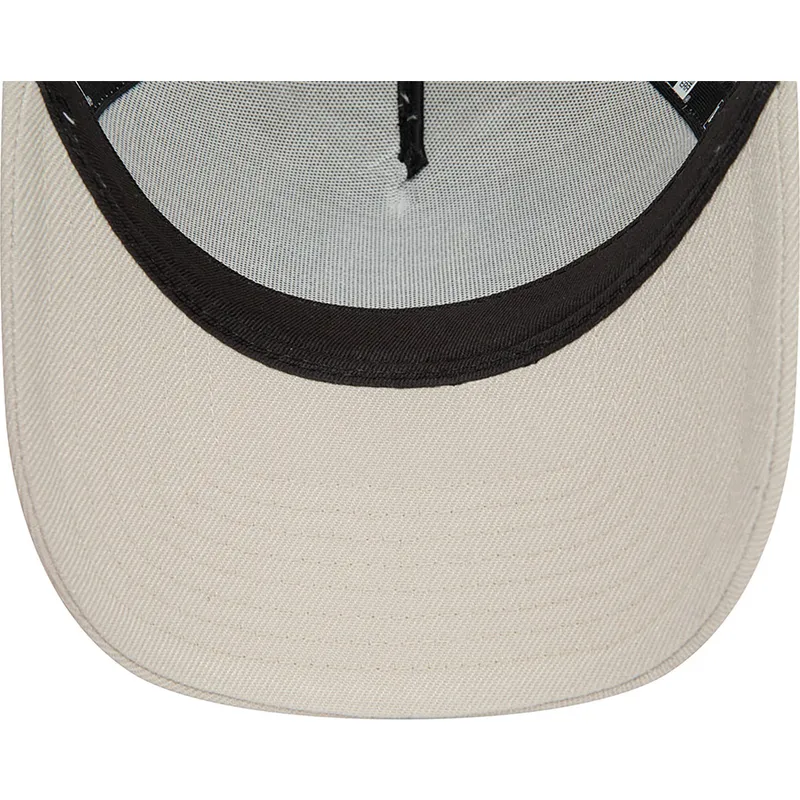 cappelli-curva-beige-snapback-marron-a-frame-boucle-dei-los-angeles-dodgers-mlb-di-new-era