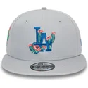 cappello-piatto-grigio-snapback-9fifty-flower-icon-dei-los-angeles-dodgers-mlb-di-new-era