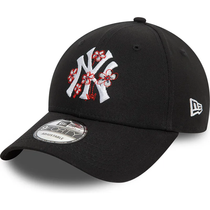 cappelli-curva-nero-cinghia-regolabile-9forty-flower-icon-dei-new-york-yankees-mlb-di-new-era