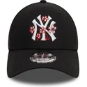 cappelli-curva-nero-cinghia-regolabile-9forty-flower-icon-dei-new-york-yankees-mlb-di-new-era