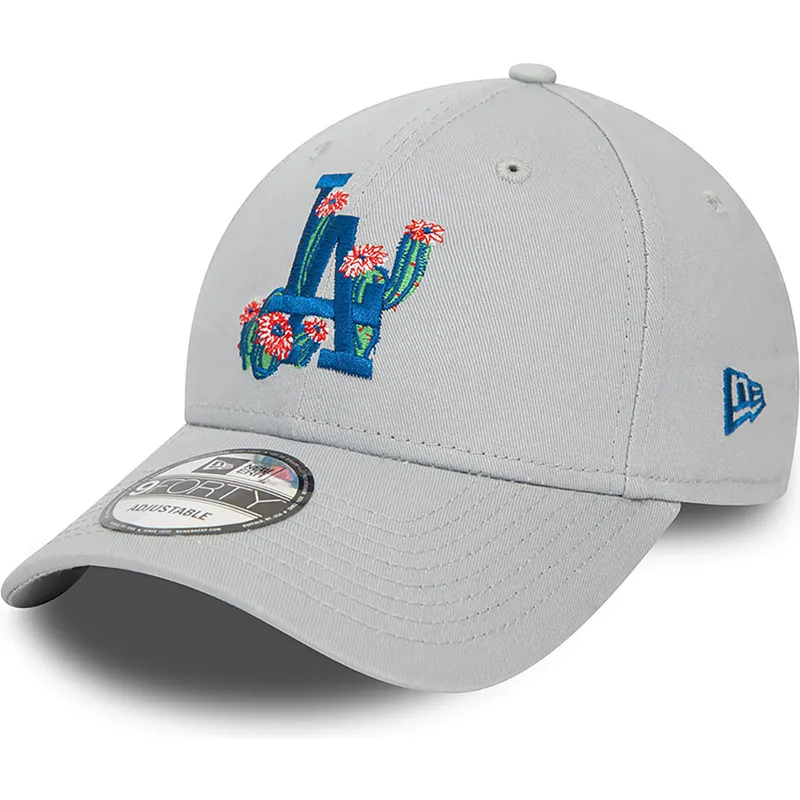 cappelli-curva-grigio-cinghia-regolabile-9forty-flower-icon-dei-los-angeles-dodgers-mlb-di-new-era
