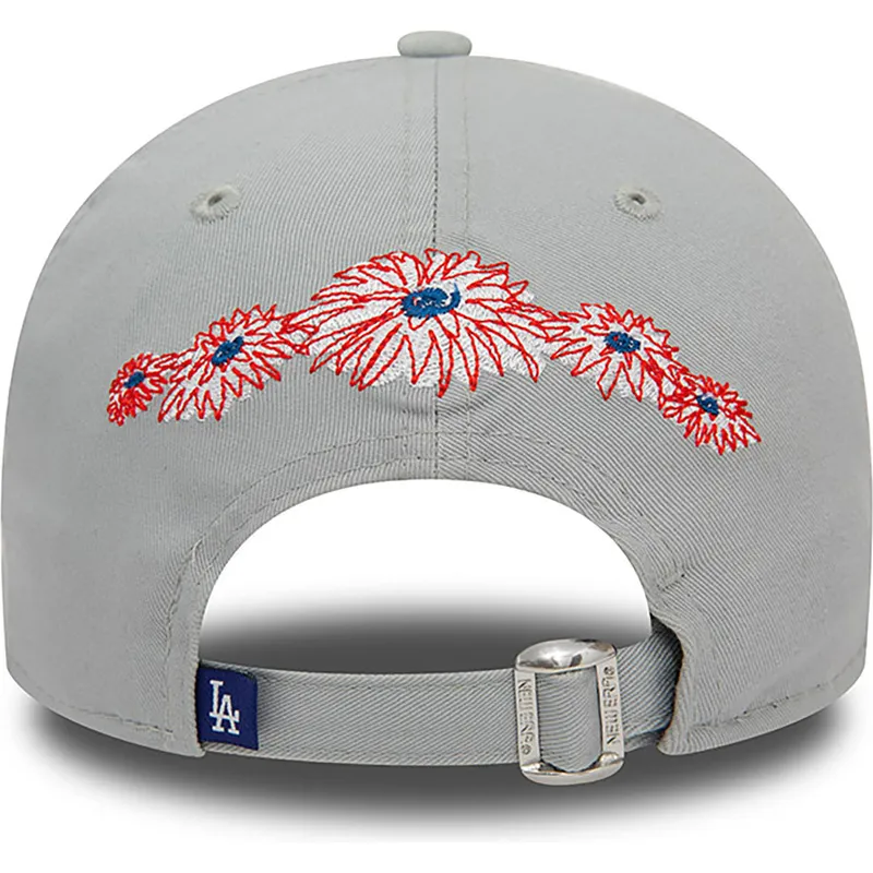 cappelli-curva-grigio-cinghia-regolabile-9forty-flower-icon-dei-los-angeles-dodgers-mlb-di-new-era