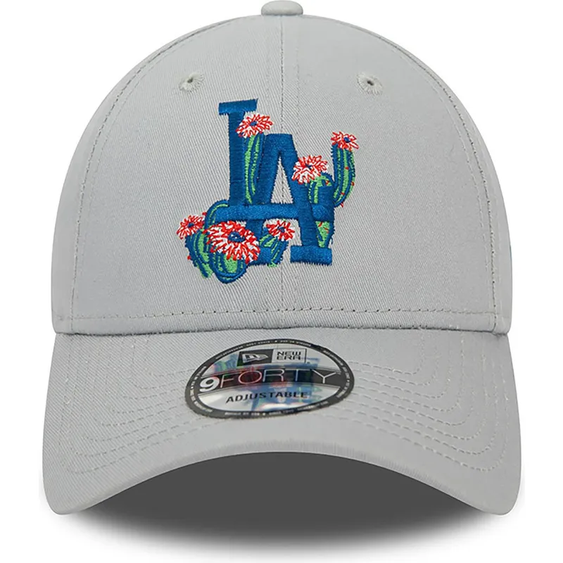 cappelli-curva-grigio-cinghia-regolabile-9forty-flower-icon-dei-los-angeles-dodgers-mlb-di-new-era