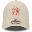 cappellino-curvo-beige-regolabile-9forty-team-outline-dei-new-york-yankees-mlb-di-new-era
