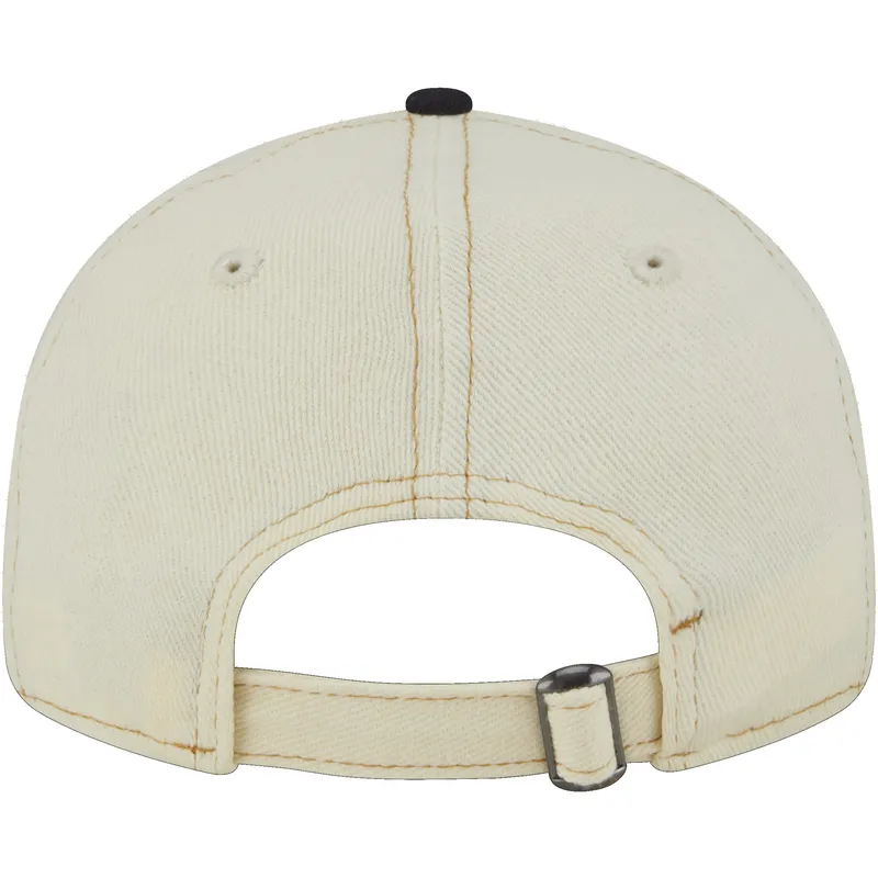 cappello-piatto-beige-e-blu-marino-regolabile-9fifty-retro-crown-denim-dei-new-york-yankees-mlb-di-new-era