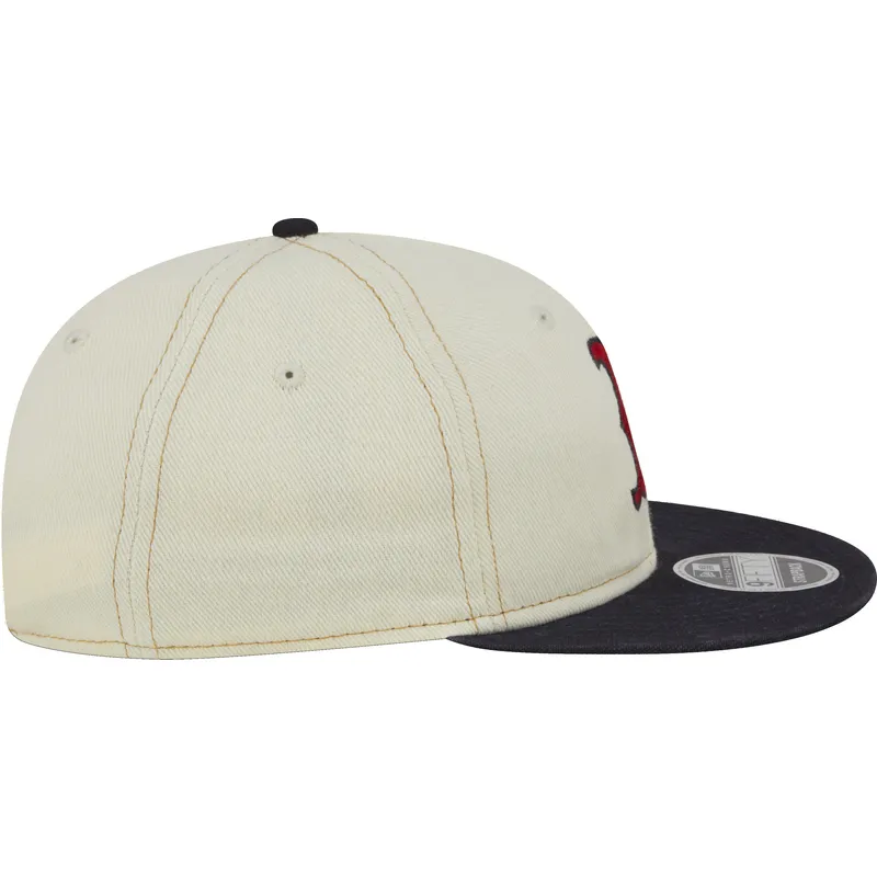 cappello-piatto-beige-e-blu-marino-9fifty-retro-crown-denim-di-boston-red-sox-mlb-di-new-era