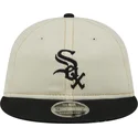 cappello-piatto-beige-e-nero-9fifty-retro-crown-denim-di-chicago-white-sox-mlb-di-new-era